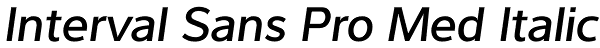 Interval Sans Pro Med Italic Font