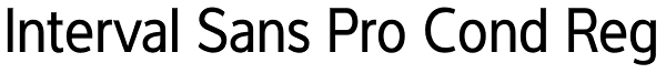 Interval Sans Pro Cond Reg Font