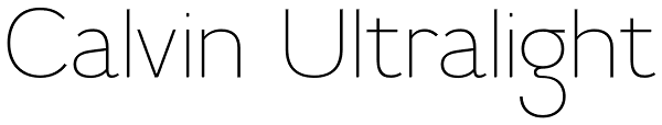 Calvin Ultralight Font