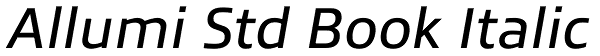 Allumi Std Book Italic Font