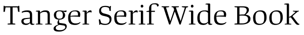 Tanger Serif Wide Book Font