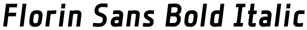 Florin Sans Bold Italic Font