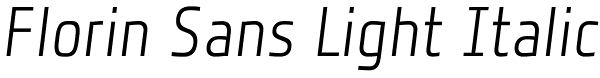 Florin Sans Light Italic Font