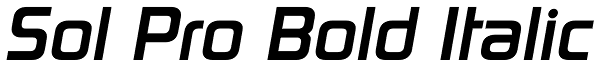 Sol Pro Bold Italic Font
