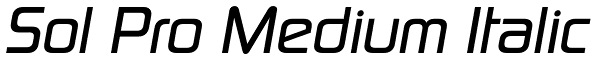 Sol Pro Medium Italic Font