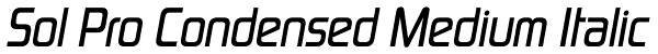 Sol Pro Condensed Medium Italic Font