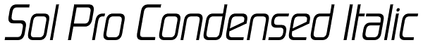 Sol Pro Condensed Italic Font
