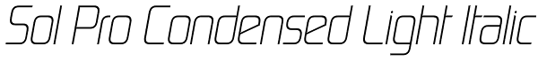 Sol Pro Condensed Light Italic Font