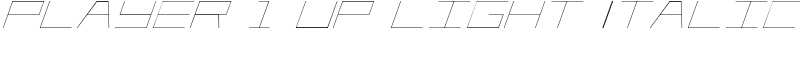 Player 1 Up Light Italic Font