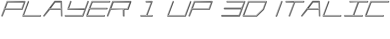 Player 1 Up 3D Italic Font