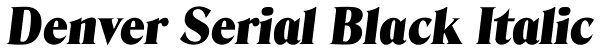 Denver Serial Black Italic Font