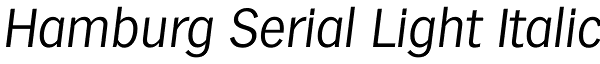 Hamburg Serial Light Italic Font