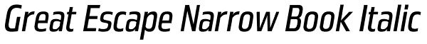 Great Escape Narrow Book Italic Font