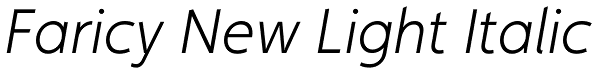 Faricy New Light Italic Font