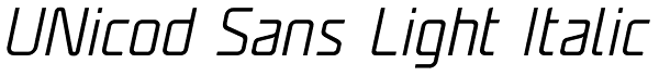 UNicod Sans Light Italic Font
