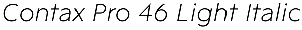 Contax Pro 46 Light Italic Font