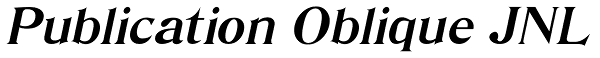 Publication Oblique JNL Font