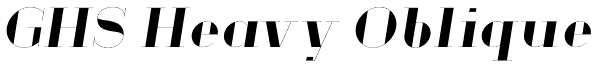 GHS Heavy Oblique Font