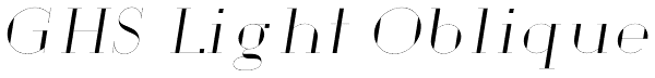 GHS Light Oblique Font