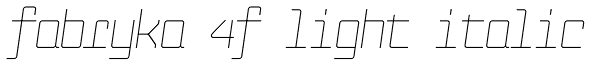 Fabryka 4F Light Italic Font