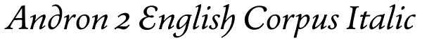 Andron 2 English Corpus Italic Font