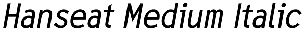 Hanseat Medium Italic Font