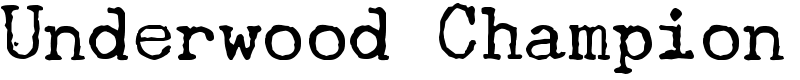 Underwood Champion Font