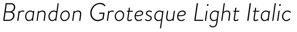Brandon Grotesque Light Italic Font