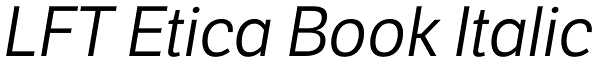 LFT Etica Book Italic Font