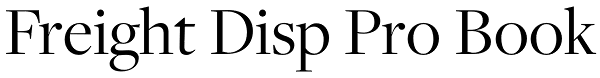 Freight Disp Pro Book Font