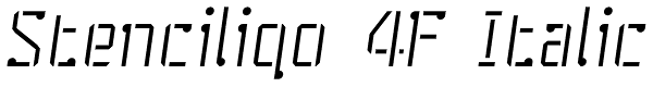 Stenciliqo 4F Italic Font