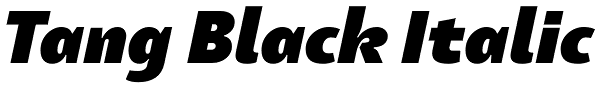 Tang Black Italic Font
