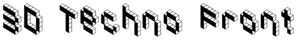 3D Techno Front Font