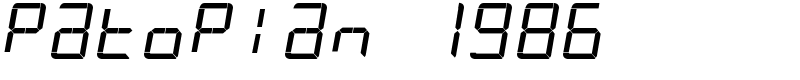 Patopian 1986 Font
