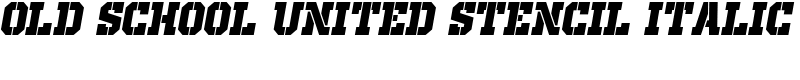 Old School United Stencil Italic Font