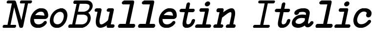 NeoBulletin Italic Font