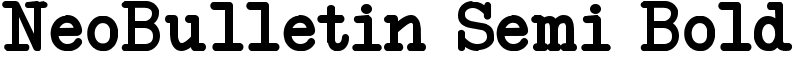 NeoBulletin Semi Bold Font