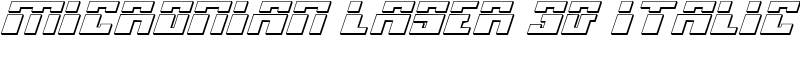 Micronian Laser 3D Italic Font