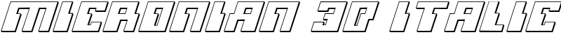 Micronian 3D Italic Font