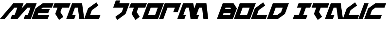 Metal Storm Bold Italic Font