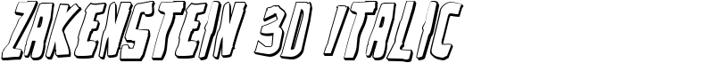 Zakenstein 3D Italic Font
