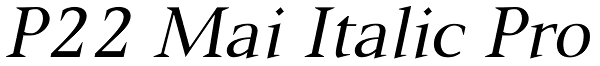 P22 Mai Italic Pro Font