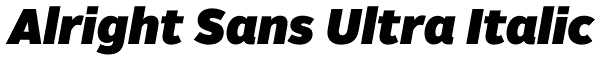 Alright Sans Ultra Italic Font