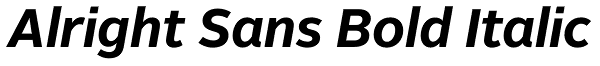 Alright Sans Bold Italic Font