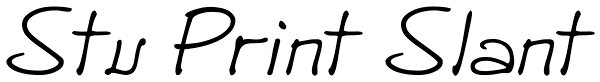Stu Print Slant Font
