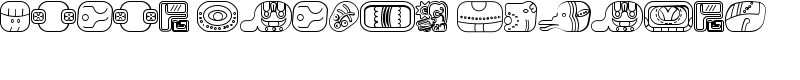 mayan glyphs outline Font