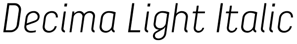Decima Light Italic Font