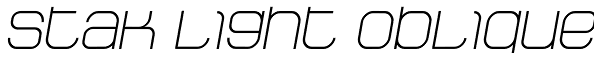 Stak Light Oblique Font