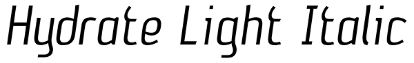 Hydrate Light Italic Font