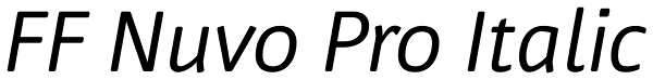 FF Nuvo Pro Italic Font